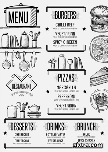 Menu restaurant, food template