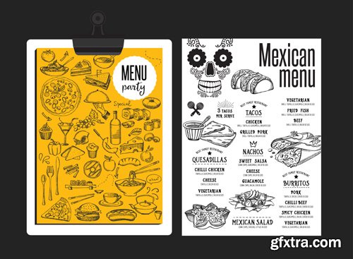 Menu restaurant, food template