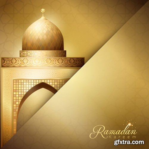 Ramadan Kareem greeting banner background template for islamic festival design