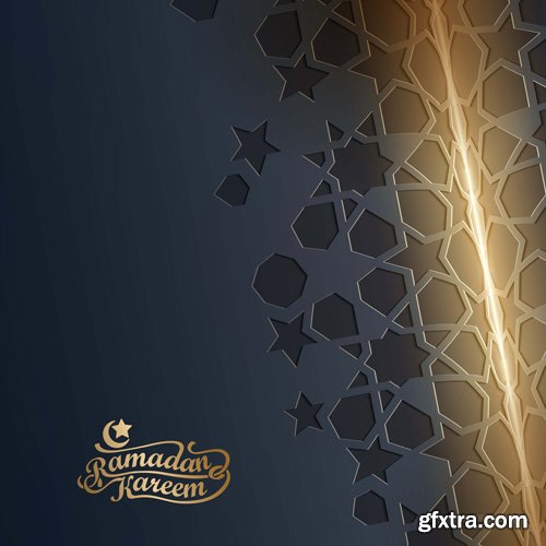 Ramadan Kareem greeting banner background template for islamic festival design