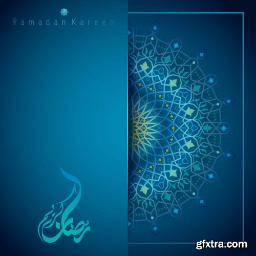 Ramadan Kareem greeting banner background template for islamic festival design