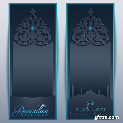 Ramadan Kareem greeting banner background template for islamic festival design