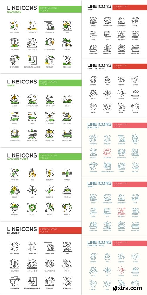 line design icons set