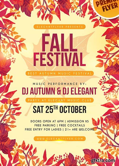 Fall Festival V7 Flyer PSD Template + Facebook Cover