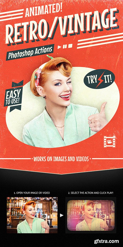 GraphicRiver - Animated Retro Vintage Film - Photoshop Actions - 17701681