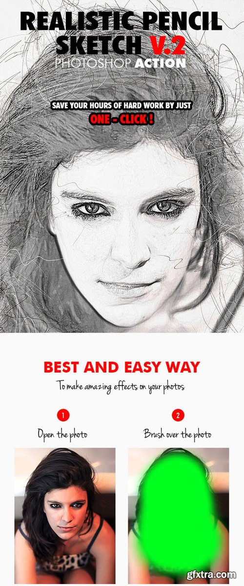 GraphicRiver - Realistic Pencil Sketch V.2 Photoshop Action - 17830959