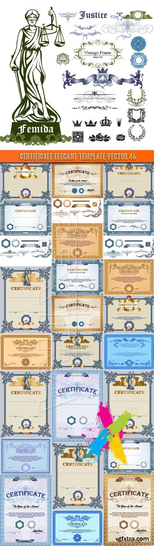 Certificate elegant template vector 46