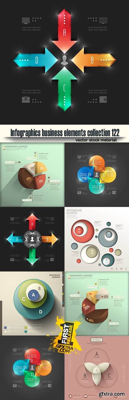 Infographics business elements collection 122