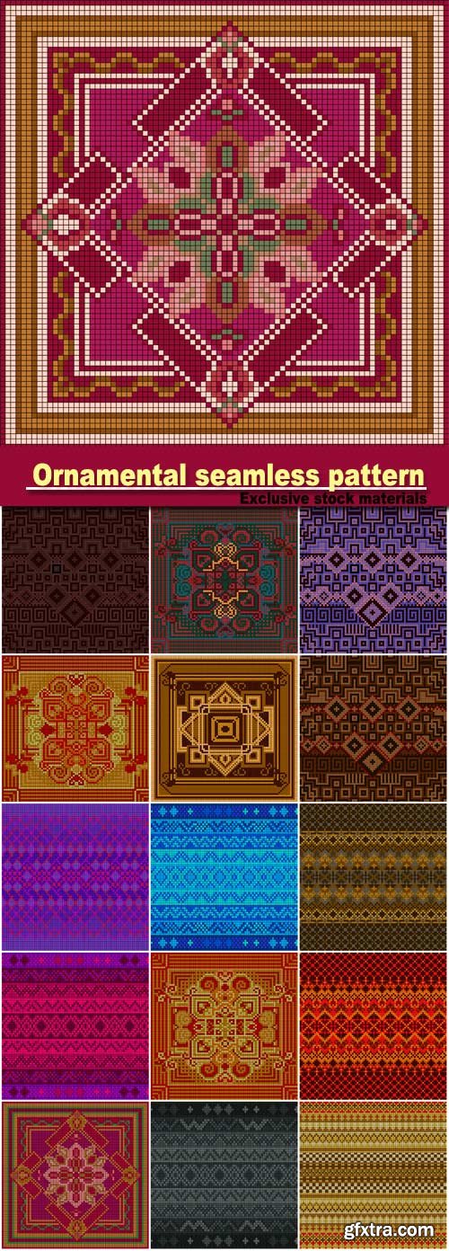 Ornamental seamless pattern, ethnic ornament, fabric pattern