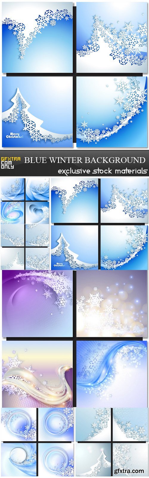 Blue Winter Background - 6 EPS