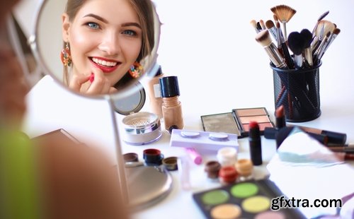 Makeup Collection of dressing table Beauty model woman perfumes 25 HQ Jpeg