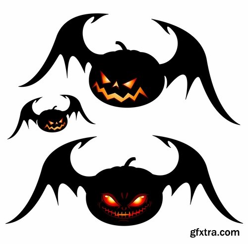 Collection of icon halloween witch pumpkin Thanksgiving 25 EPS