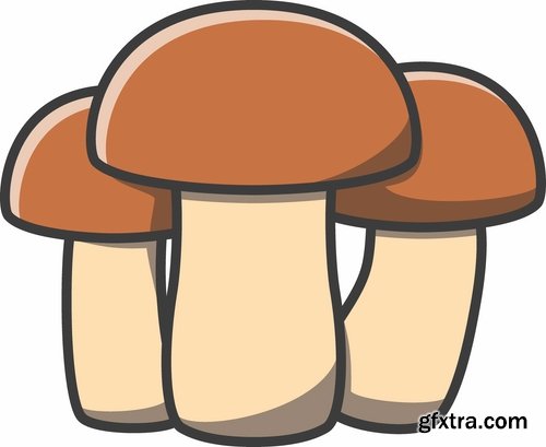 Collection of Mushrooms icon vector image 25 EPS