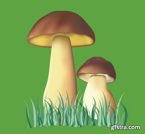 Collection of Mushrooms icon vector image 25 EPS