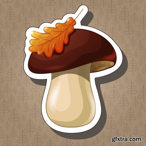 Collection of Mushrooms icon vector image 25 EPS