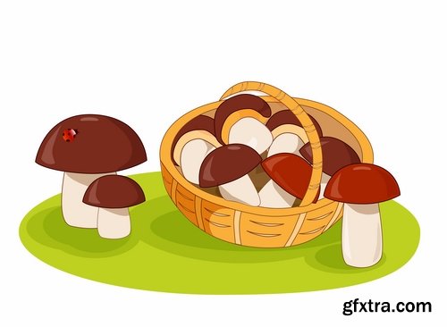 Collection of Mushrooms icon vector image 25 EPS