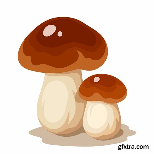 Collection of Mushrooms icon vector image 25 EPS