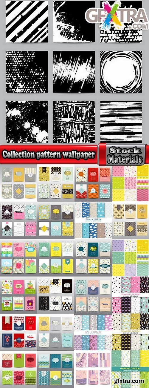 Collection pattern wallpaper sample calligraphic drawing frame vector image 2-25 EPS