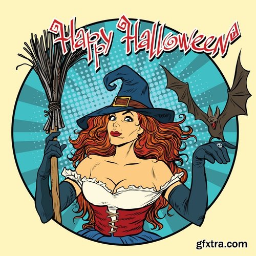 Collection of cartoon halloween costume thanksgiving day vector image 25 EPS