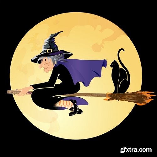 Collection of cartoon halloween costume thanksgiving day vector image 25 EPS