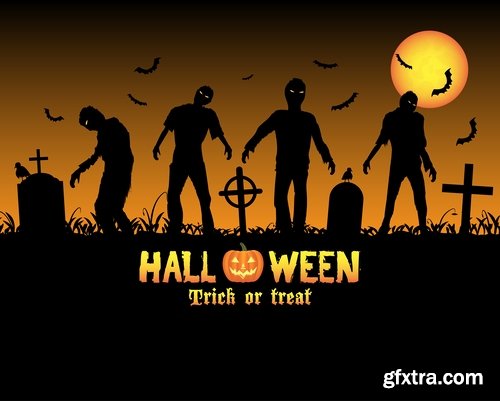 Collection of cartoon halloween costume thanksgiving day vector image 25 EPS