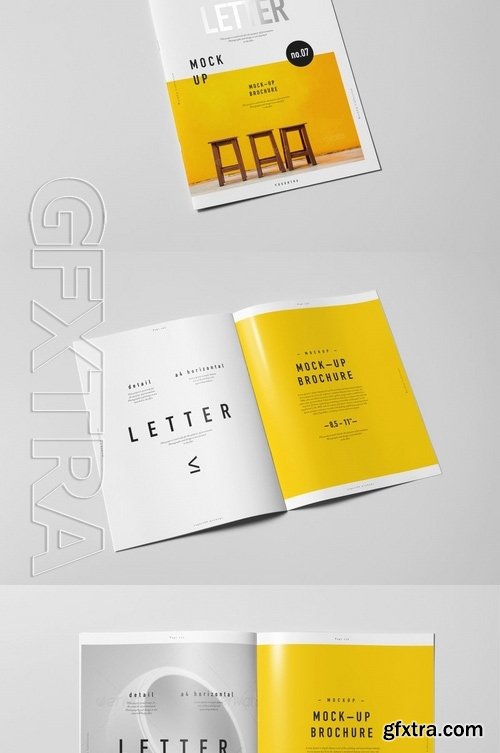 US Letter Horizontal Brochure Mock-up 2