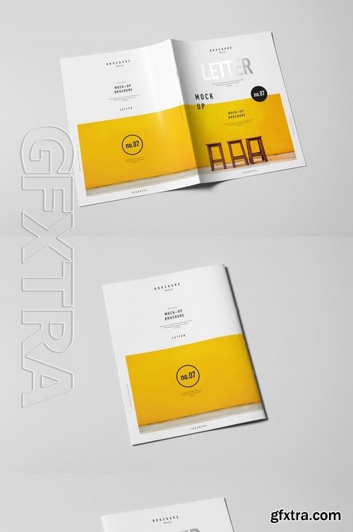 US Letter Horizontal Brochure Mock-up 2