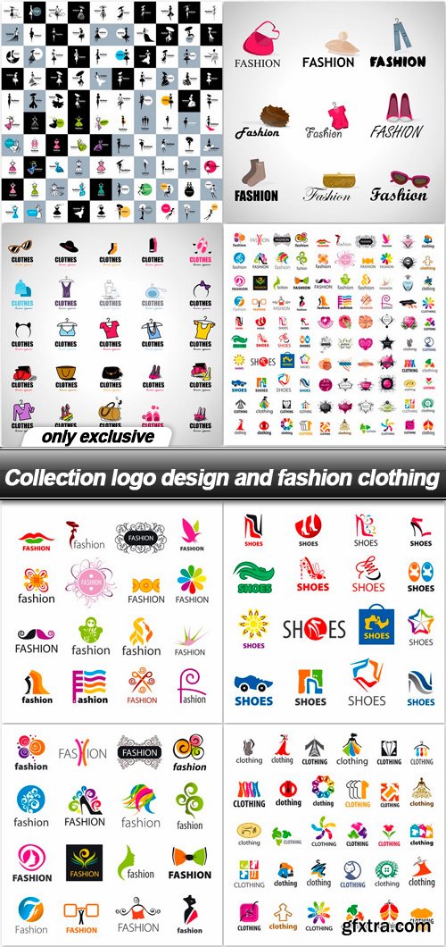 Collection logo design and fashion clothing - 8 EPS