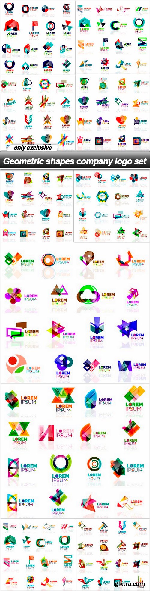 Geometric shapes company logo set - 10 EPS