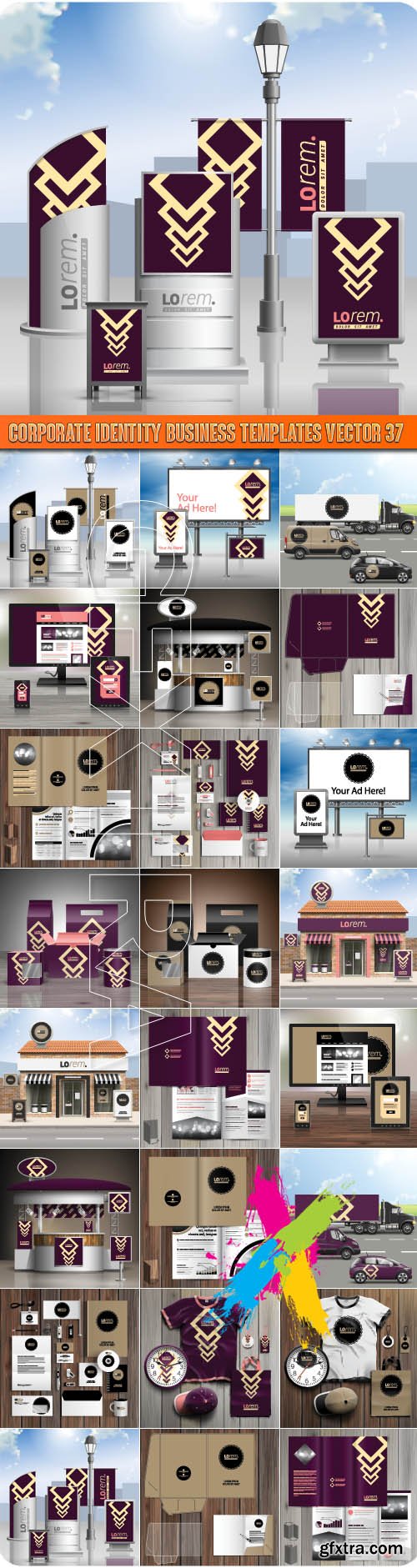 Corporate identity business templates vector 37