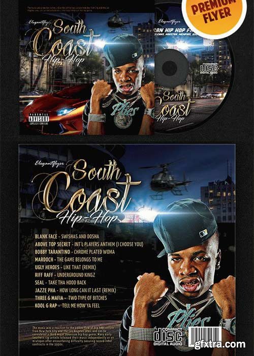 South Coast Hip-Hop CD Cover PSD Template