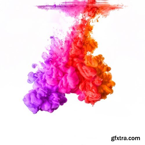 Color Acrylic Explosion in Water - 12xUHQ JPEG