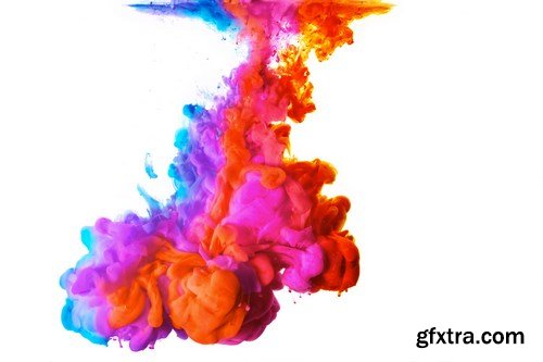 Color Acrylic Explosion in Water - 12xUHQ JPEG