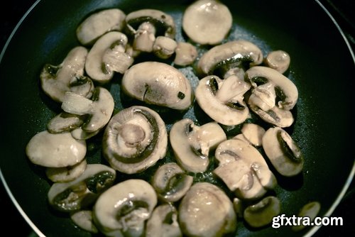 Collection of mushrooms fried dishes with mushrooms chicken salad omelette 25 HQ Jpeg