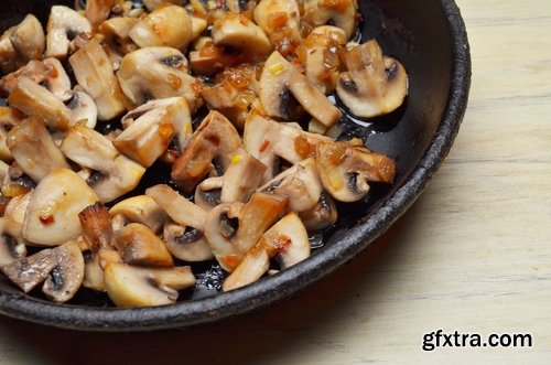 Collection of mushrooms fried dishes with mushrooms chicken salad omelette 25 HQ Jpeg