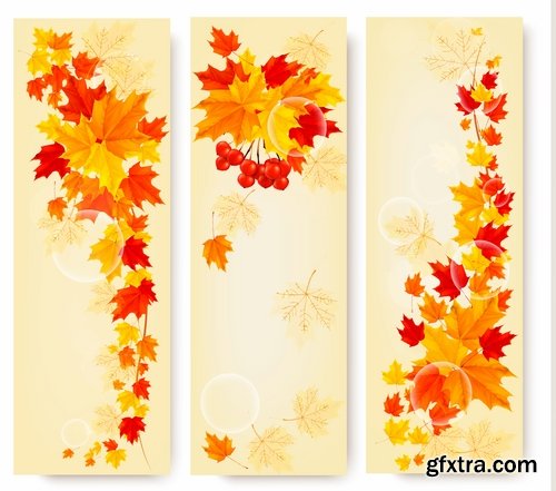 Collection of vector autumn background is a picture poster flyer banner leaf tree 5-25 EPS