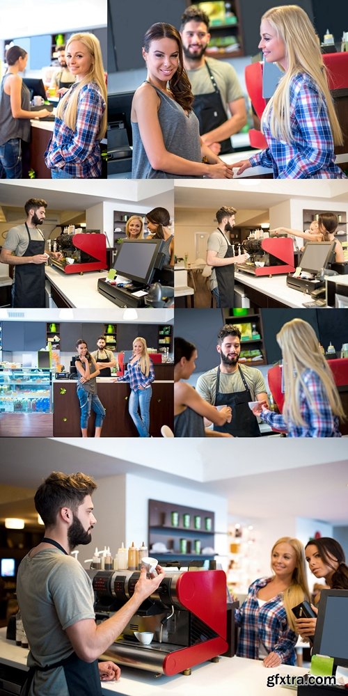 Costumers in a coffee shop