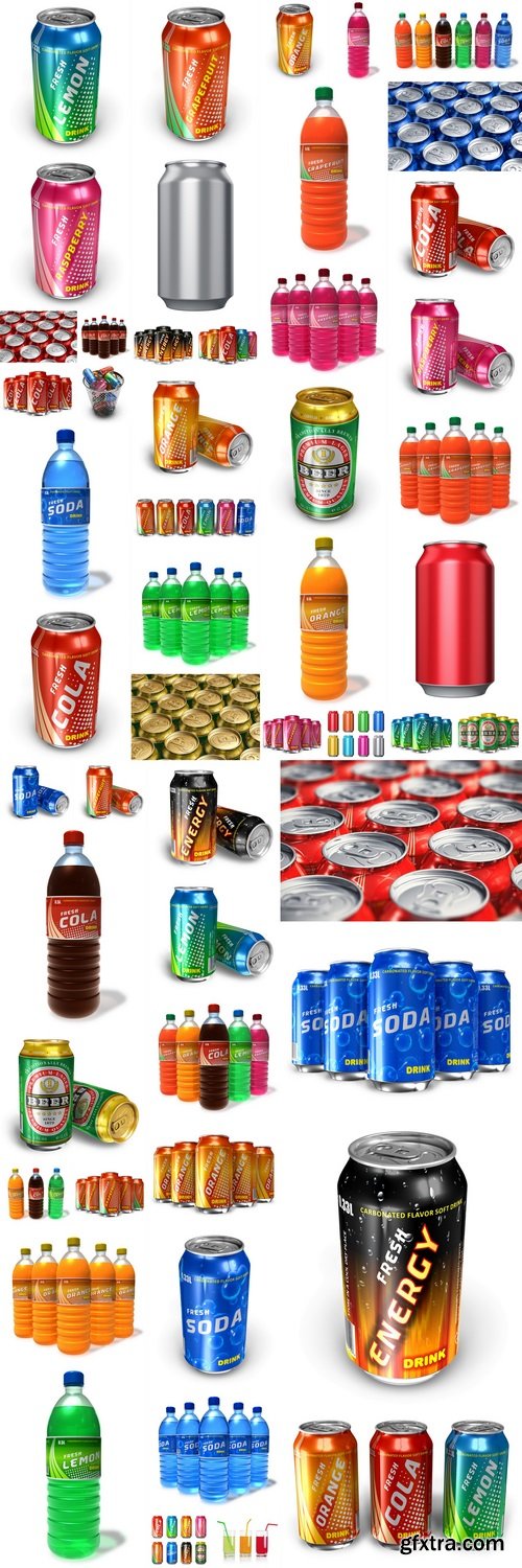 Energy drinks in metal cans