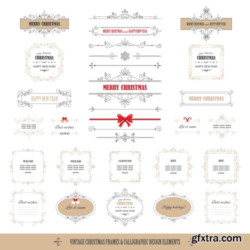 Collection of elegant christmas vector labels