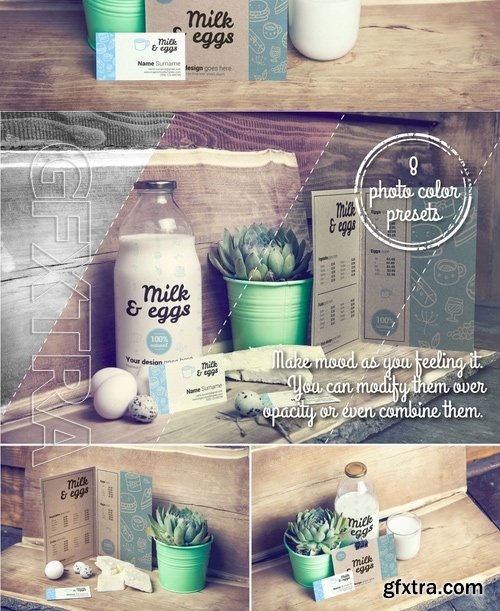 Organic Food Photo Mockup Milk & Eggs