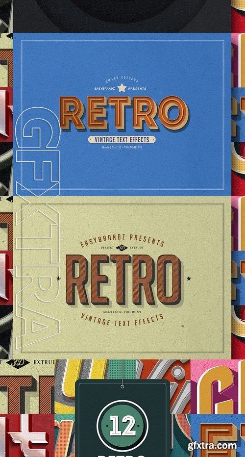 12 Retro Photoshop Text Effects