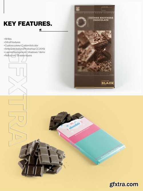 Chocolate Bar Packaging Mockup