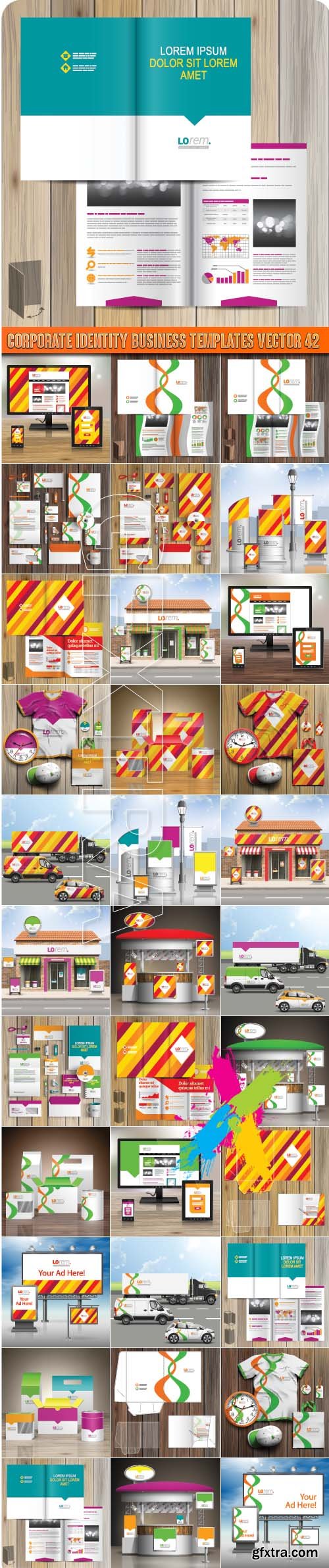 Corporate identity business templates vector 42