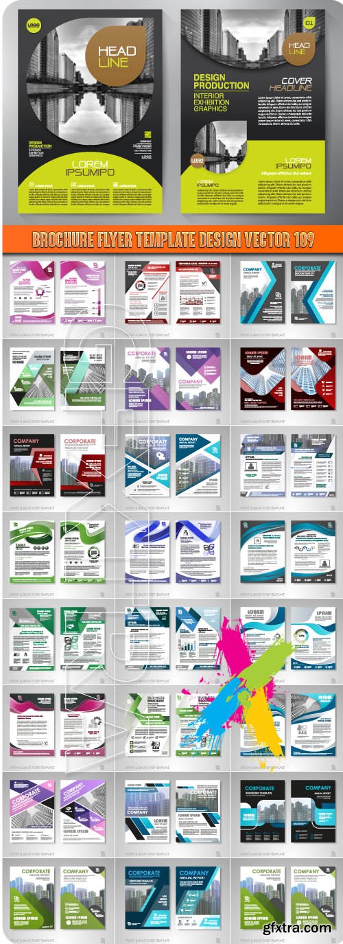 Brochure flyer template design vector 109