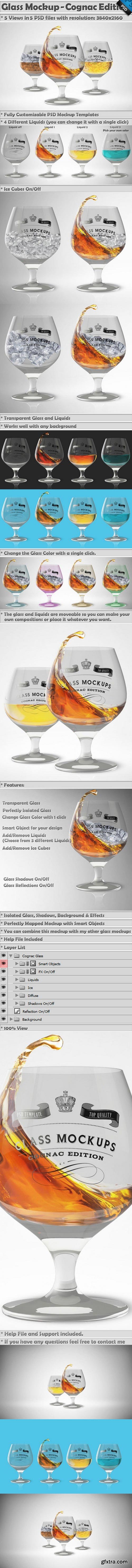 CM - Glass Mockup - Cognac Glass Mockup 364935