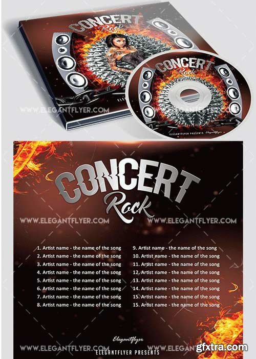 Rock Concert Premium CD&DVD cover PSD Template