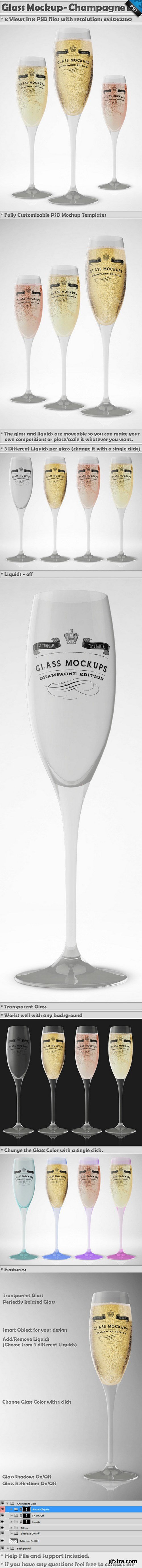 CM - Glass Mockup - Champagne Glass Vol 8 369394