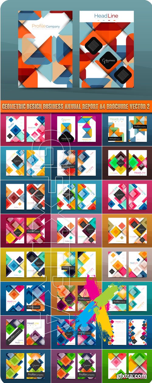 Geometric design business annual report a4 brochure vector 2