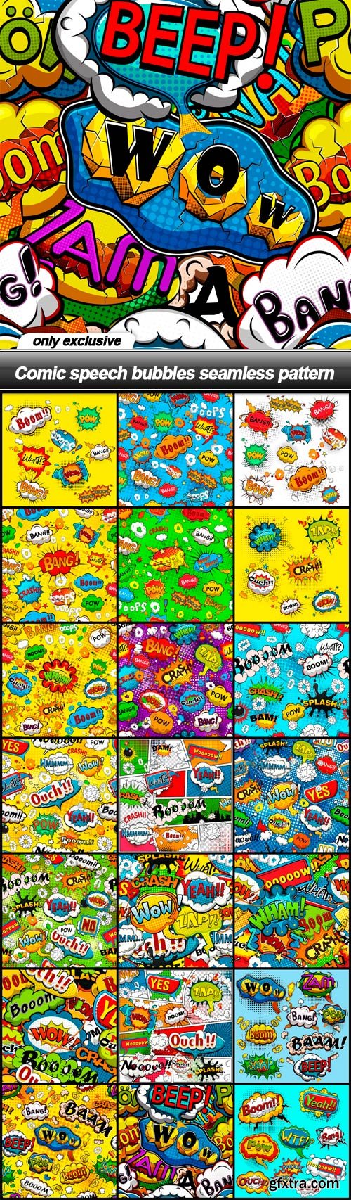 Comic speech bubbles seamless pattern - 21 EPS