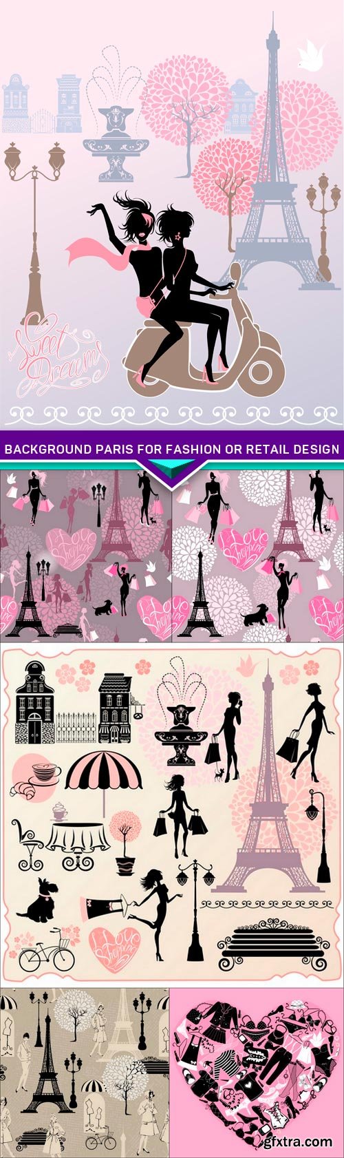 Background Paris for fashion or retail design 6X EPS